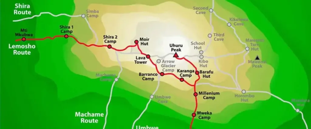 Kilimanjaro Routes Overview -Lemosho Route